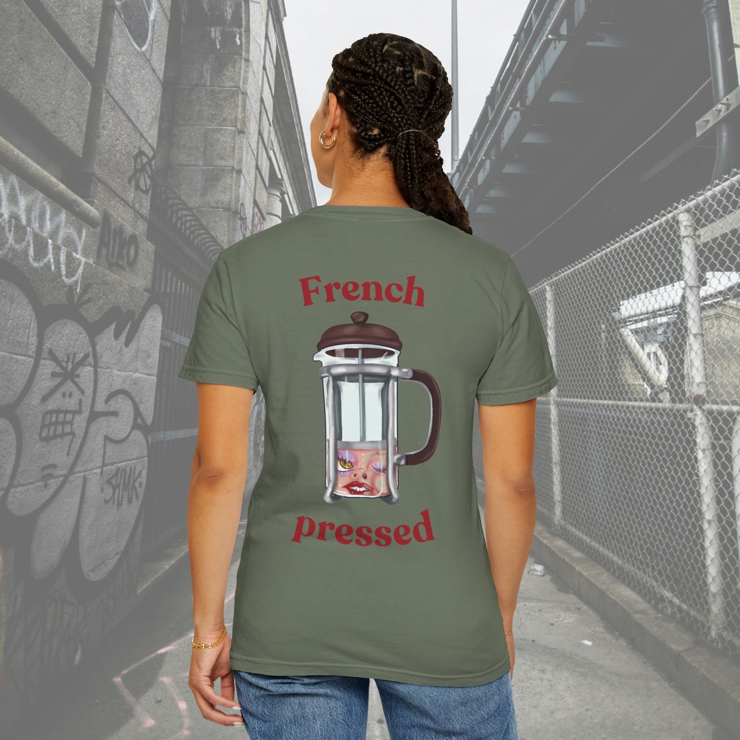 French Pressed Unisex T-shirt, Funny Coffee Shirt, Gift for Coffee Lovers, Cozy Casual Wear, Perfect for Birthdays