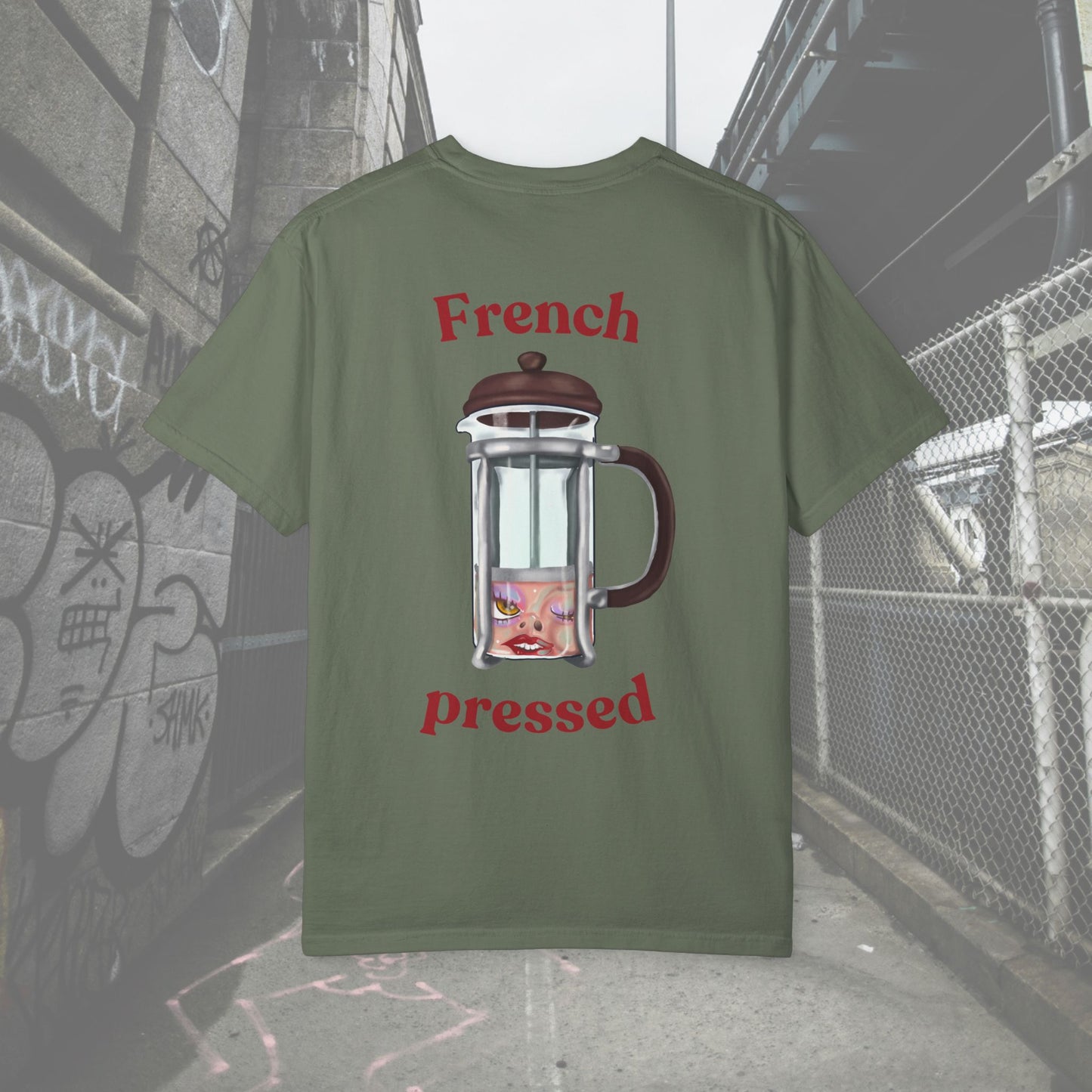 French Pressed Unisex T-shirt, Funny Coffee Shirt, Gift for Coffee Lovers, Cozy Casual Wear, Perfect for Birthdays