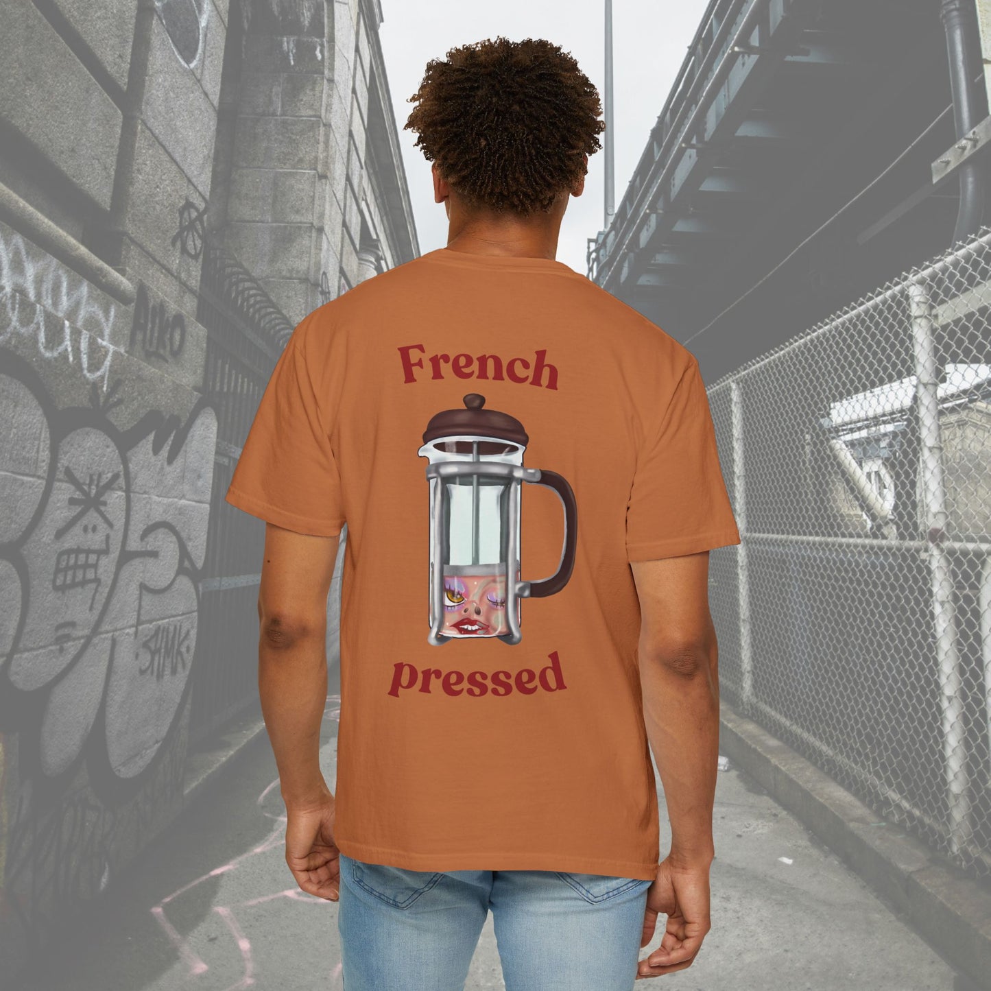 French Pressed Unisex T-shirt, Funny Coffee Shirt, Gift for Coffee Lovers, Cozy Casual Wear, Perfect for Birthdays