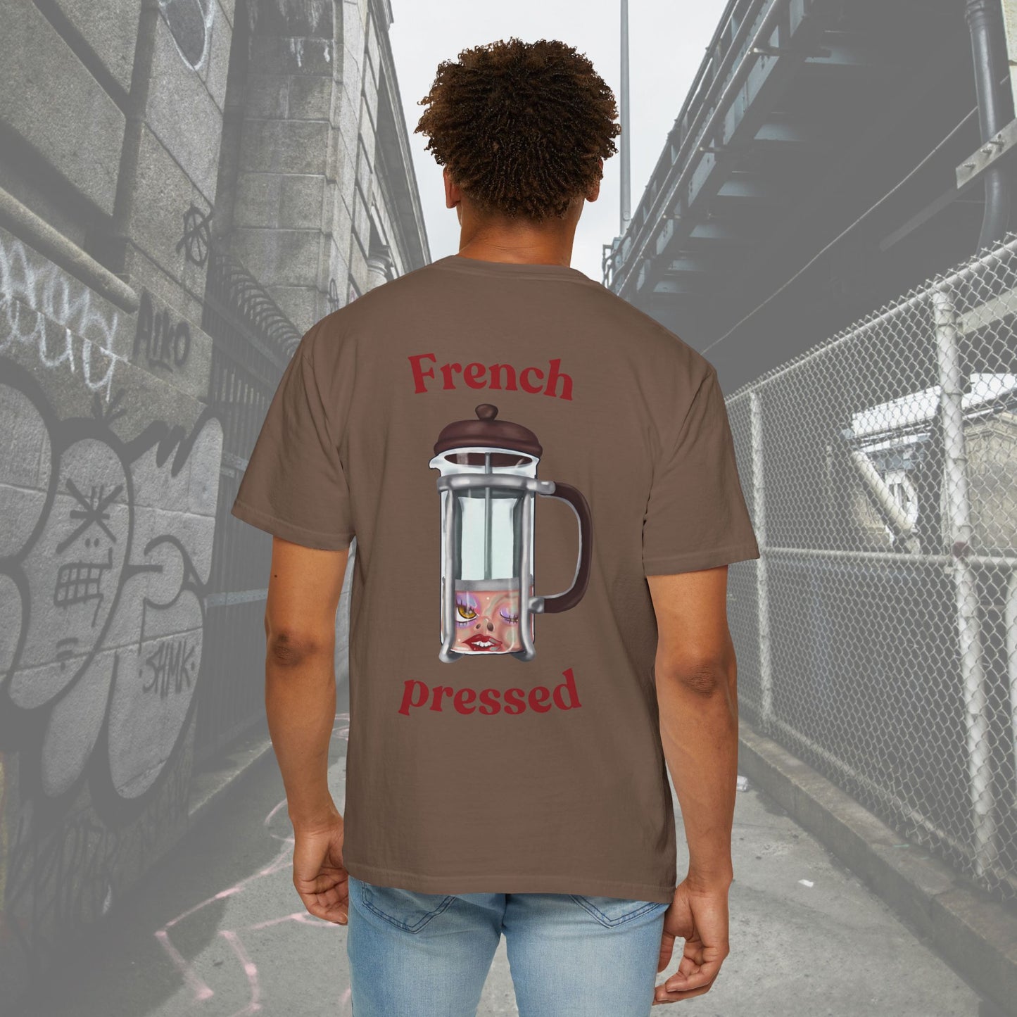 French Pressed Unisex T-shirt, Funny Coffee Shirt, Gift for Coffee Lovers, Cozy Casual Wear, Perfect for Birthdays