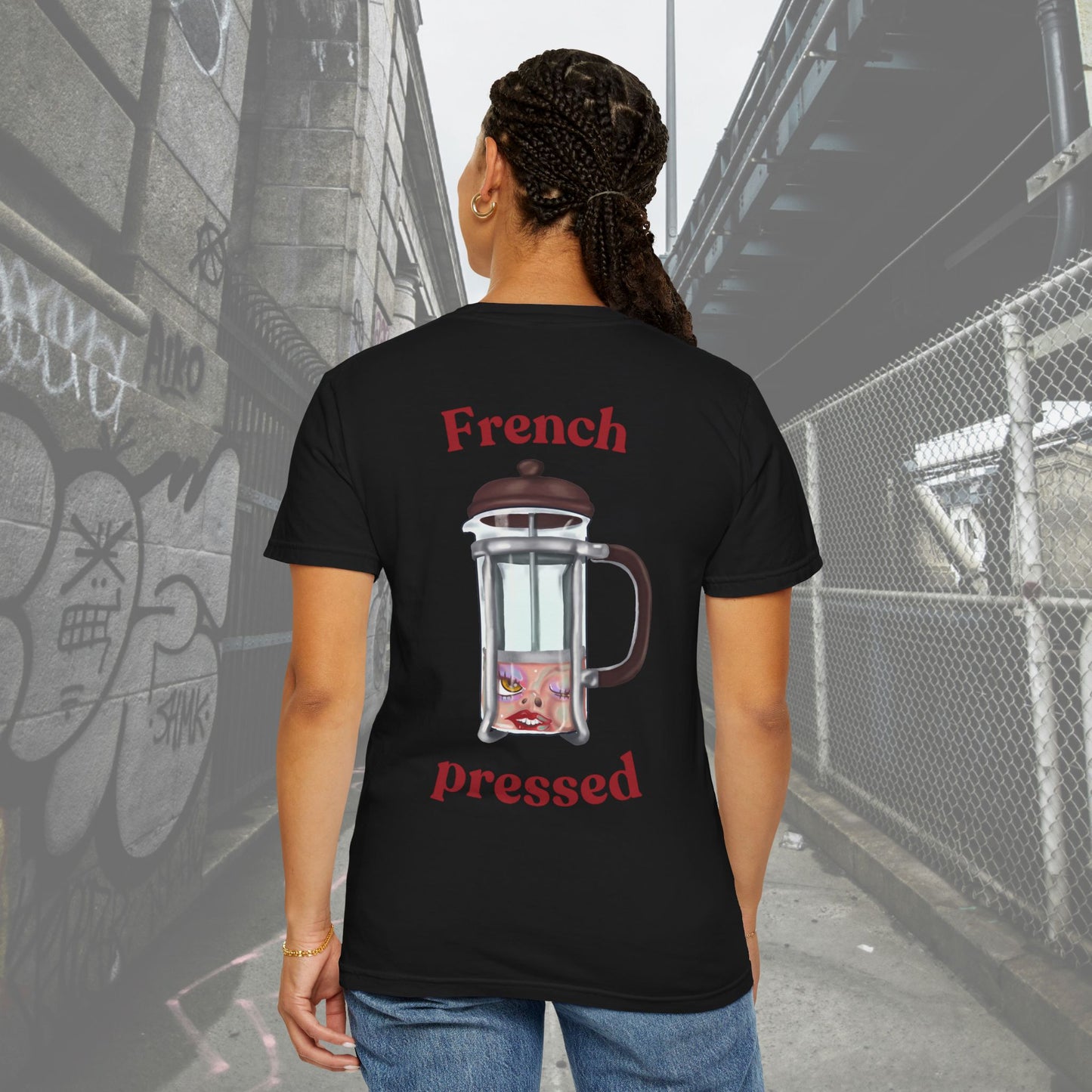 French Pressed Unisex T-shirt, Funny Coffee Shirt, Gift for Coffee Lovers, Cozy Casual Wear, Perfect for Birthdays