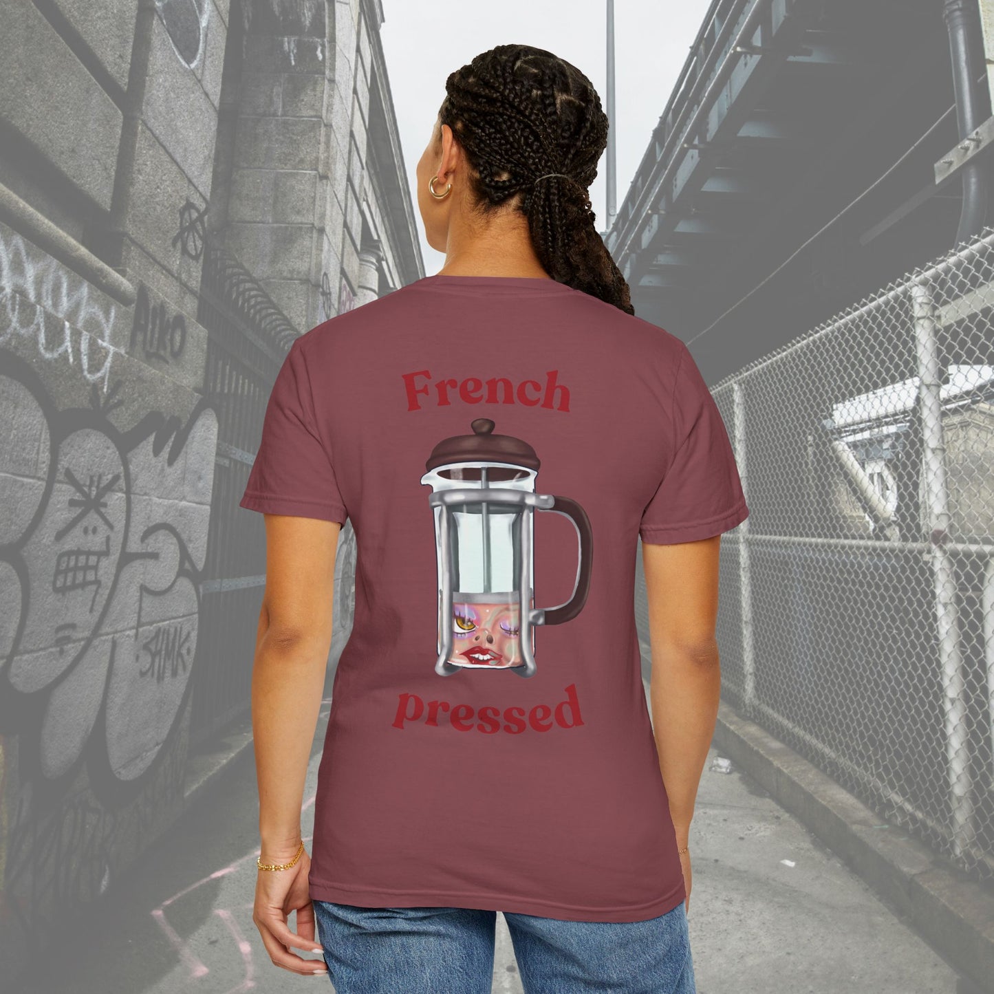 French Pressed Unisex T-shirt, Funny Coffee Shirt, Gift for Coffee Lovers, Cozy Casual Wear, Perfect for Birthdays