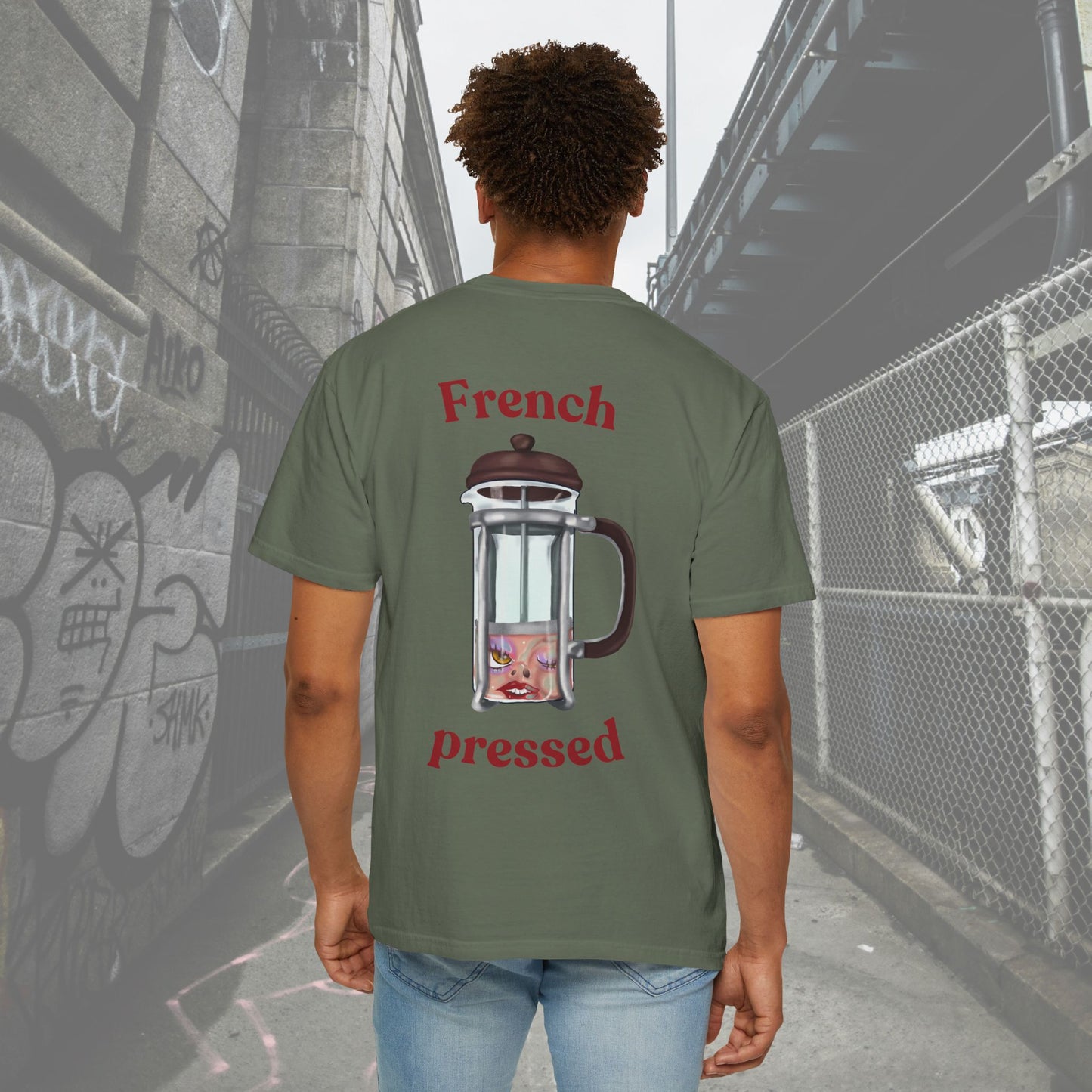 French Pressed Unisex T-shirt, Funny Coffee Shirt, Gift for Coffee Lovers, Cozy Casual Wear, Perfect for Birthdays