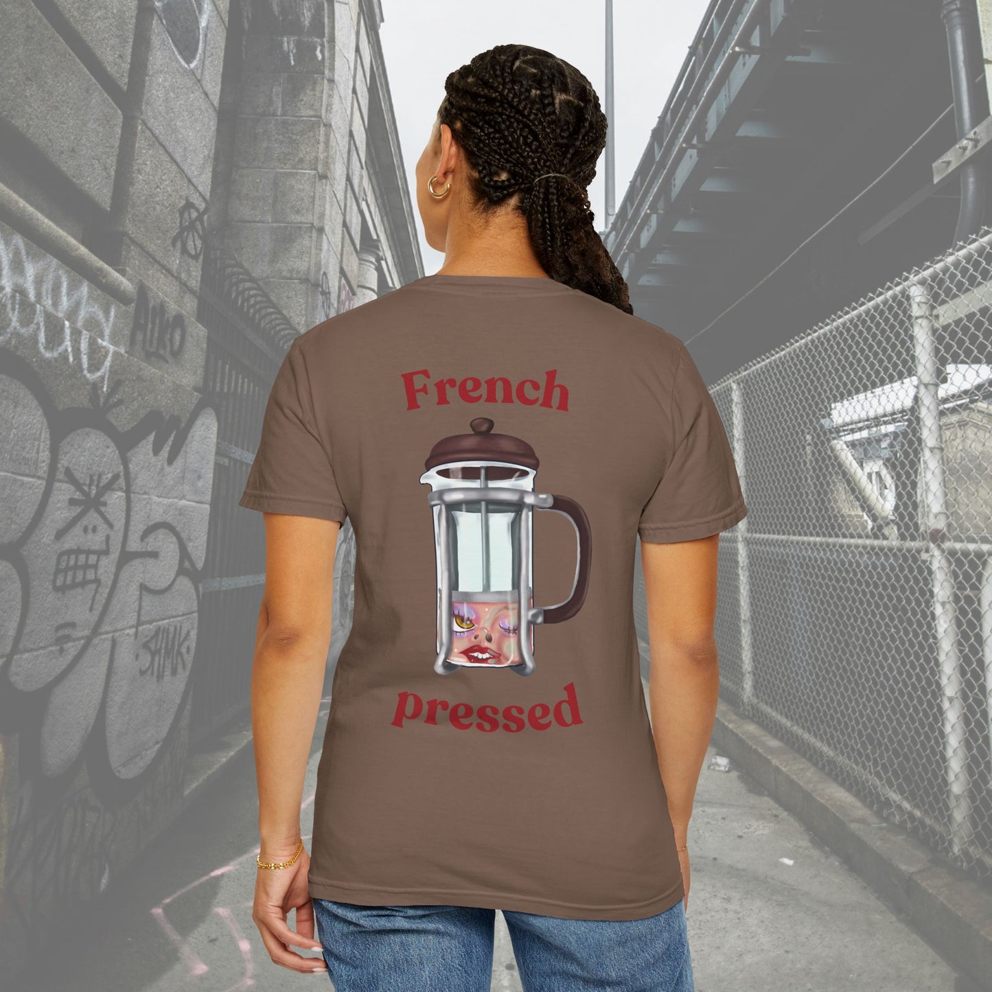 French Pressed Unisex T-shirt, Funny Coffee Shirt, Gift for Coffee Lovers, Cozy Casual Wear, Perfect for Birthdays
