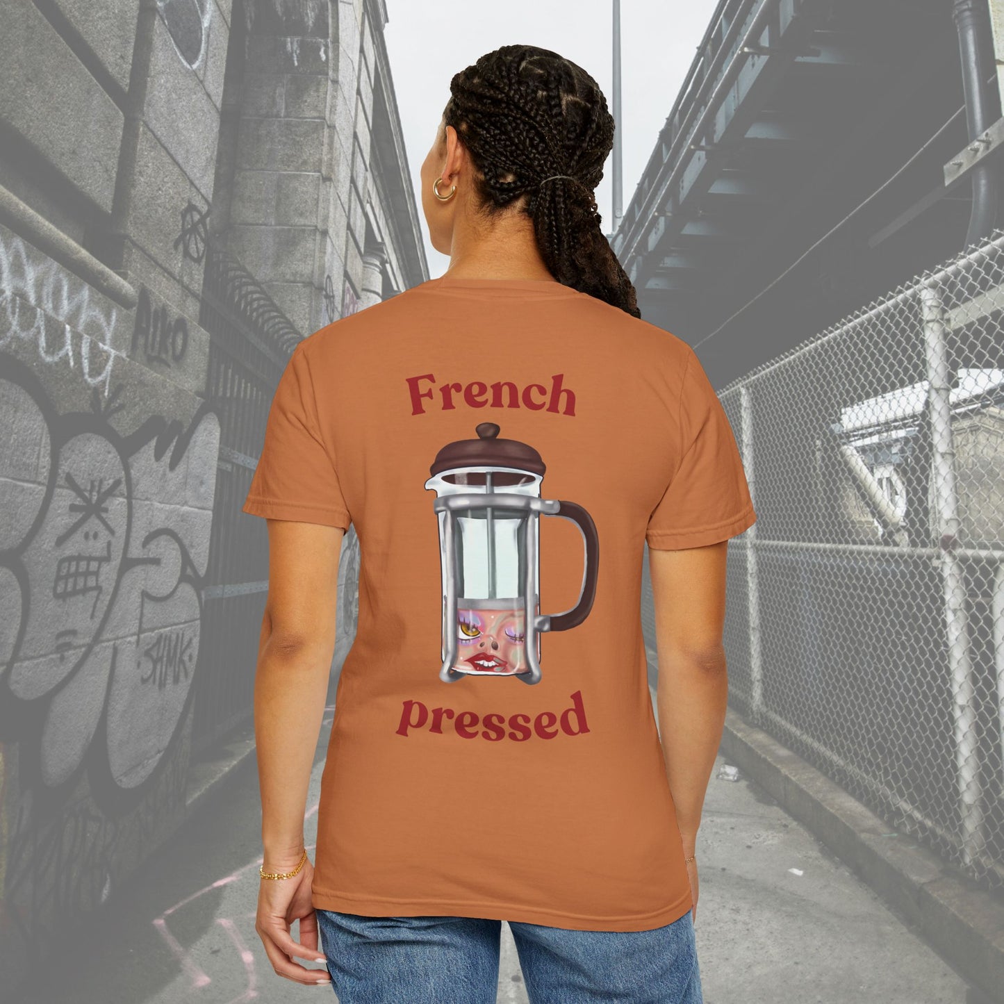 French Pressed Unisex T-shirt, Funny Coffee Shirt, Gift for Coffee Lovers, Cozy Casual Wear, Perfect for Birthdays