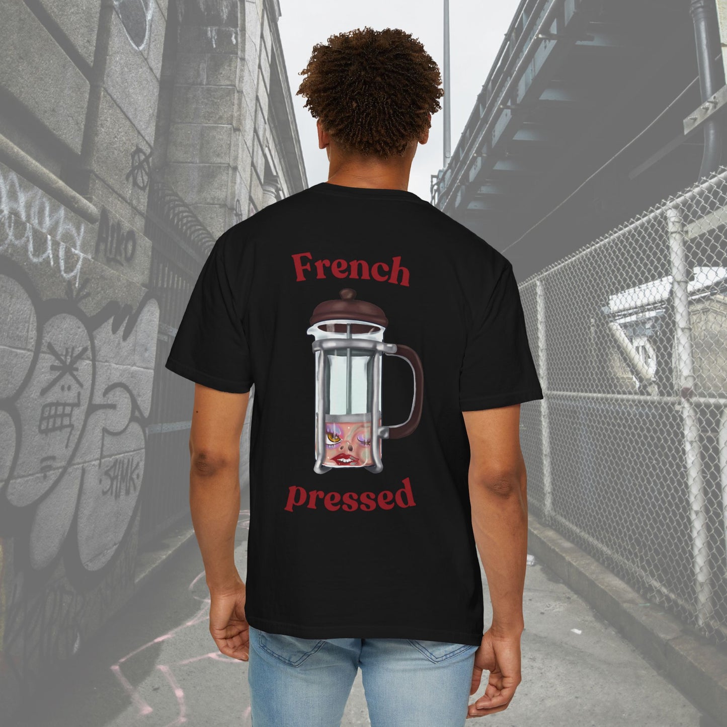 French Pressed Unisex T-shirt, Funny Coffee Shirt, Gift for Coffee Lovers, Cozy Casual Wear, Perfect for Birthdays