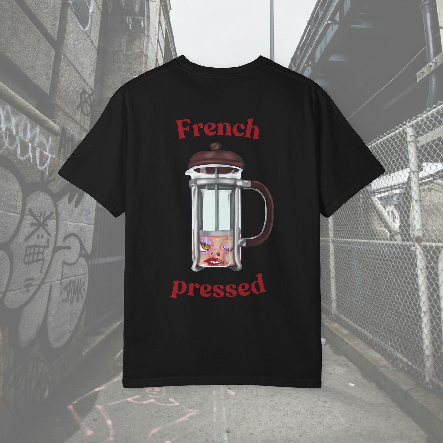French Pressed Unisex T-shirt, Funny Coffee Shirt, Gift for Coffee Lovers, Cozy Casual Wear, Perfect for Birthdays