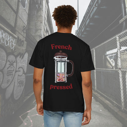 French Pressed Unisex T-shirt, Funny Coffee Shirt, Gift for Coffee Lovers, Cozy Casual Wear, Perfect for Birthdays